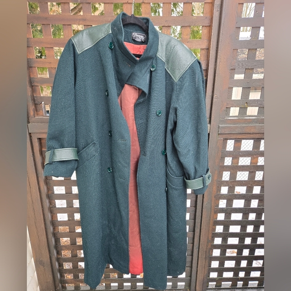 Vintage Leather & Wool Overcoat - Picture 4 of 15